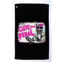 Cute But Feral Funny Colorful Raccoon With Sunglasses Meme Golf Towel