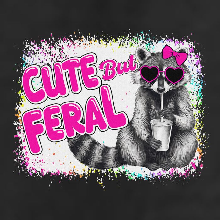 Cute But Feral Funny Colorful Raccoon With Sunglasses Meme Golf Towel
