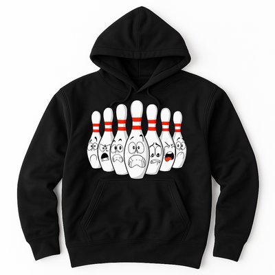 Cartoon Bowling Funny Scared Bowling Pins Hoodie