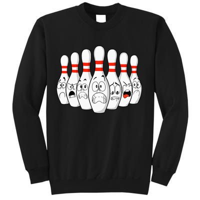 Cartoon Bowling Funny Scared Bowling Pins Sweatshirt