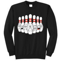 Cartoon Bowling Funny Scared Bowling Pins Sweatshirt