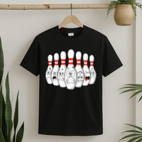 Cartoon Bowling Funny Scared Bowling Pins T-Shirt