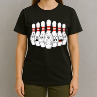 Cartoon Bowling Funny Scared Bowling Pins T-Shirt