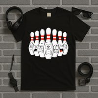 Cartoon Bowling Funny Scared Bowling Pins T-Shirt