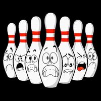 Cartoon Bowling Funny Scared Bowling Pins T-Shirt