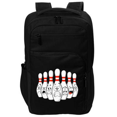 Cartoon Bowling Funny Scared Bowling Pins Impact Tech Backpack