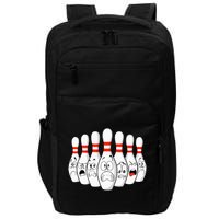 Cartoon Bowling Funny Scared Bowling Pins Impact Tech Backpack