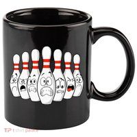 Cartoon Bowling Funny Scared Bowling Pins 11oz C Handle Ceramic Mug