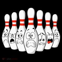 Cartoon Bowling Funny Scared Bowling Pins Flatbill Hat