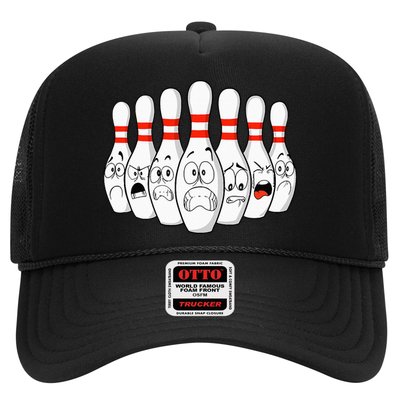 Cartoon Bowling Funny Scared Bowling Pins Trucker Hat