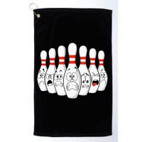 Cartoon Bowling Funny Scared Bowling Pins Golf Towel