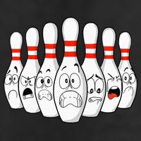 Cartoon Bowling Funny Scared Bowling Pins Golf Towel
