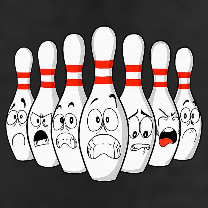 Cartoon Bowling Funny Scared Bowling Pins Golf Towel