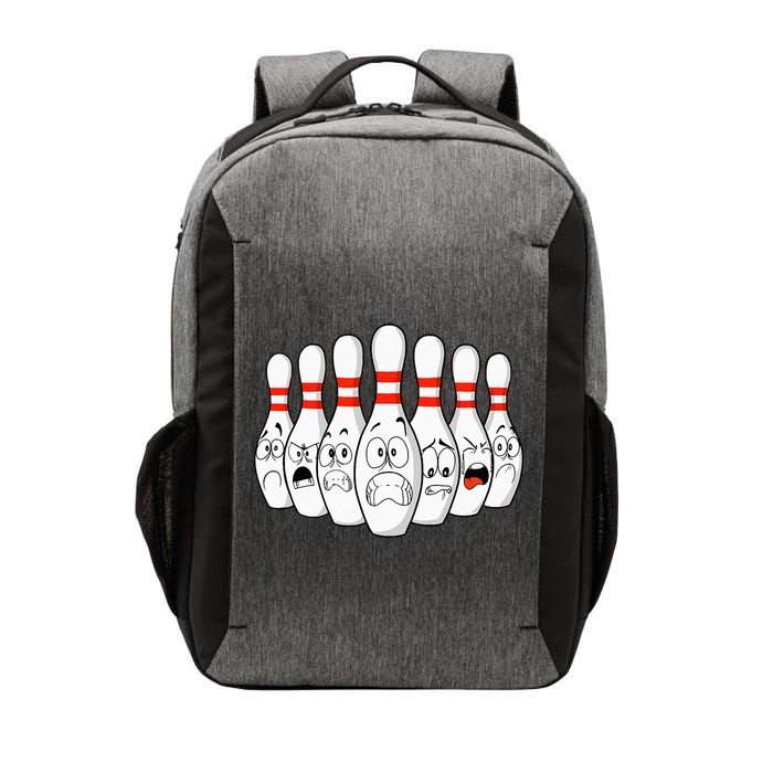 Cartoon Bowling Funny Scared Bowling Pins Vector Backpack
