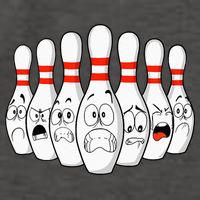 Cartoon Bowling Funny Scared Bowling Pins Vector Backpack