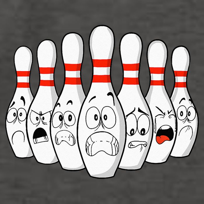 Cartoon Bowling Funny Scared Bowling Pins Vector Backpack