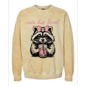 Cute But Feral Colorblast Crewneck Sweatshirt