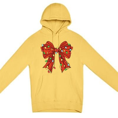 Christmas Bow Festive Holiday Premium Pullover Hoodie