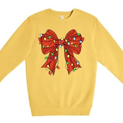 Christmas Bow Festive Holiday Premium Crewneck Sweatshirt