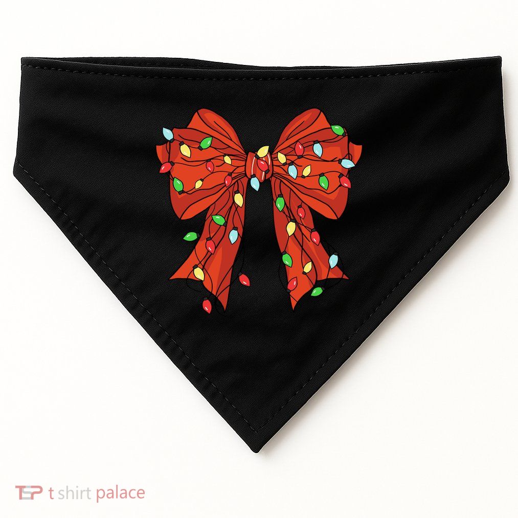 Christmas Bow Festive Holiday USA-Made Doggie Bandana