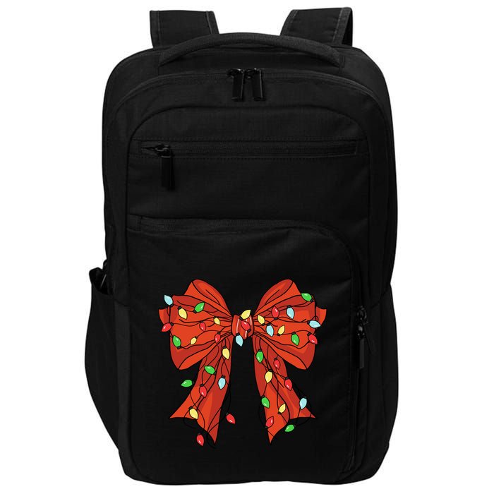 Christmas Bow Festive Holiday Impact Tech Backpack
