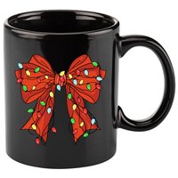 Christmas Bow Festive Holiday 11oz C Handle Ceramic Mug