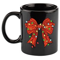 Christmas Bow Festive Holiday 11oz C Handle Ceramic Mug