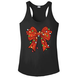 Christmas Bow Festive Holiday Ladies PosiCharge Competitor Racerback Tank