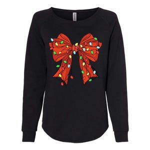 Christmas Bow Festive Holiday Womens California Wash Sweatshirt