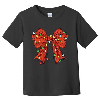 Christmas Bow Festive Holiday Toddler T-Shirt
