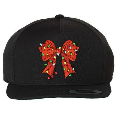 Christmas Bow Festive Holiday Wool Snapback Cap