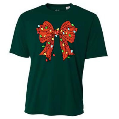 Christmas Bow Festive Holiday Cooling Performance Crew T-Shirt