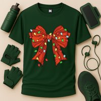 Christmas Bow Festive Holiday Performance Shirt