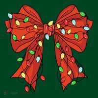 Christmas Bow Festive Holiday Apron