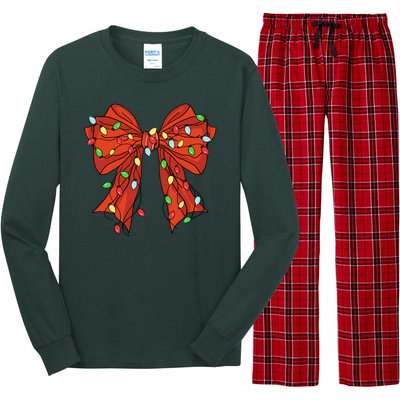 Christmas Bow Festive Holiday Long Sleeve Pajama Set