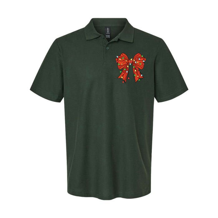 Christmas Bow Festive Holiday Softstyle Adult Sport Polo