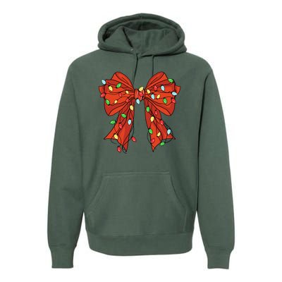 Christmas Bow Festive Holiday Premium Hoodie