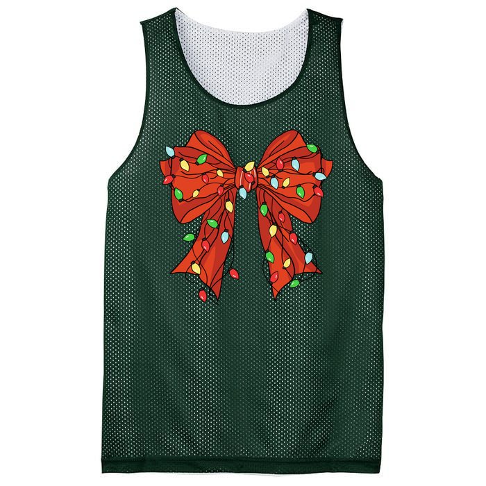 Christmas Bow Festive Holiday Mesh Reversible Basketball Jersey Tank