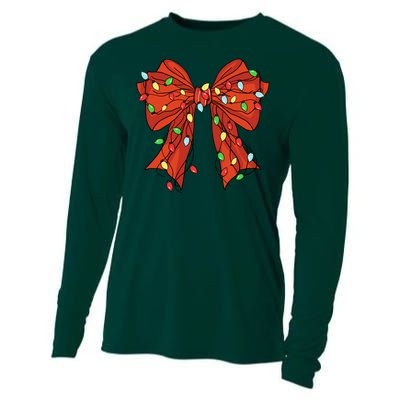 Christmas Bow Festive Holiday Cooling Performance Long Sleeve Crew