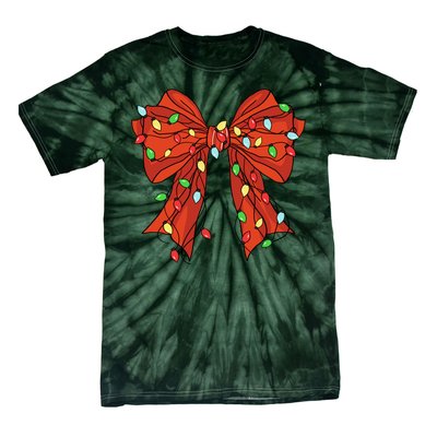 Christmas Bow Festive Holiday Tie-Dye T-Shirt