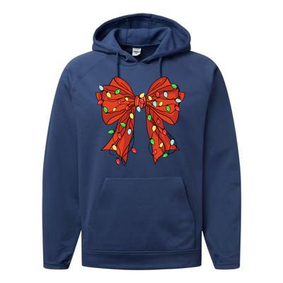 Christmas Bow Festive Holiday Performance Fleece Hoodie