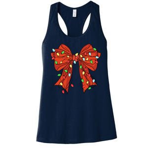 Christmas Bow Festive Holiday Women's Racerback Tank