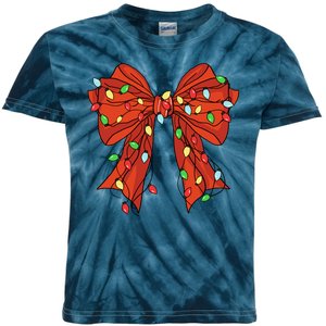 Christmas Bow Festive Holiday Kids Tie-Dye T-Shirt