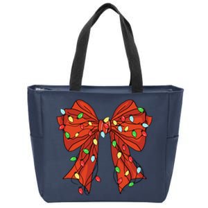 Christmas Bow Festive Holiday Zip Tote Bag