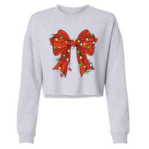 Christmas Bow Festive Holiday Cropped Pullover Crew