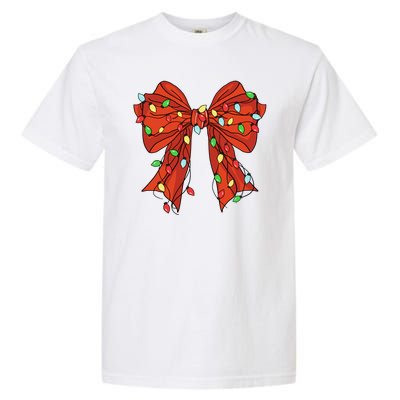 Christmas Bow Festive Holiday Garment-Dyed Heavyweight T-Shirt