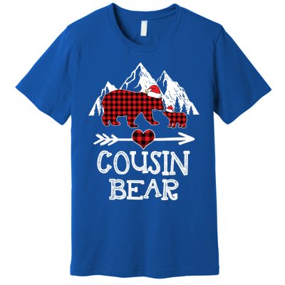 Cousin Bear Funny Gift Red Buffalo Plaid Grandma Bear Pajama Gift Premium T-Shirt