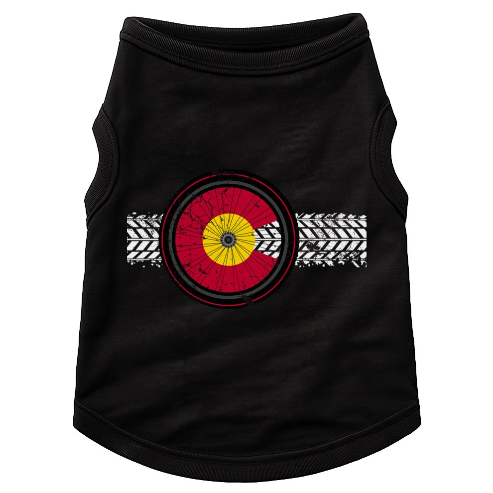 Colorado Bike Flag Mountain Bike Biking Cyclist Cycling Doggie Tank