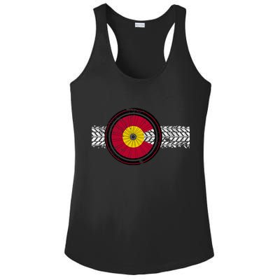 Colorado Bike Flag Mountain Bike Biking Cyclist Cycling Ladies PosiCharge Competitor Racerback Tank
