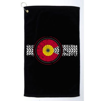 Colorado Bike Flag Mountain Bike Biking Cyclist Cycling Golf Towel